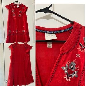 Red floral dress FREE SHIPPING